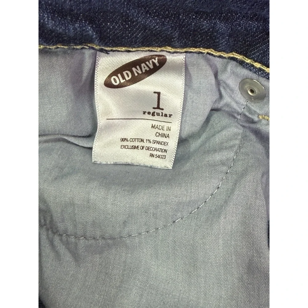 Old Navy Jeans Womens 1 Blue Straight Dark Wash Denim‎ The Diva Low Rise Stretch
